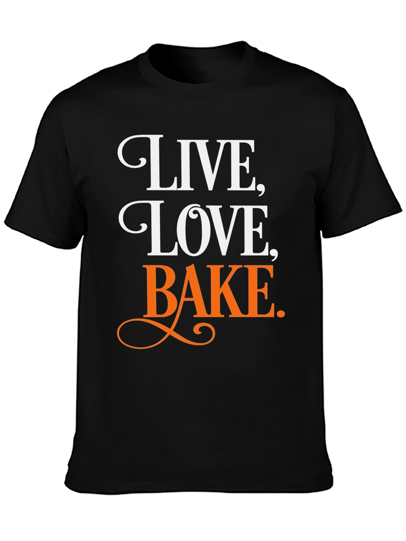 Black Live, Love, Bake T-Shirt view 3