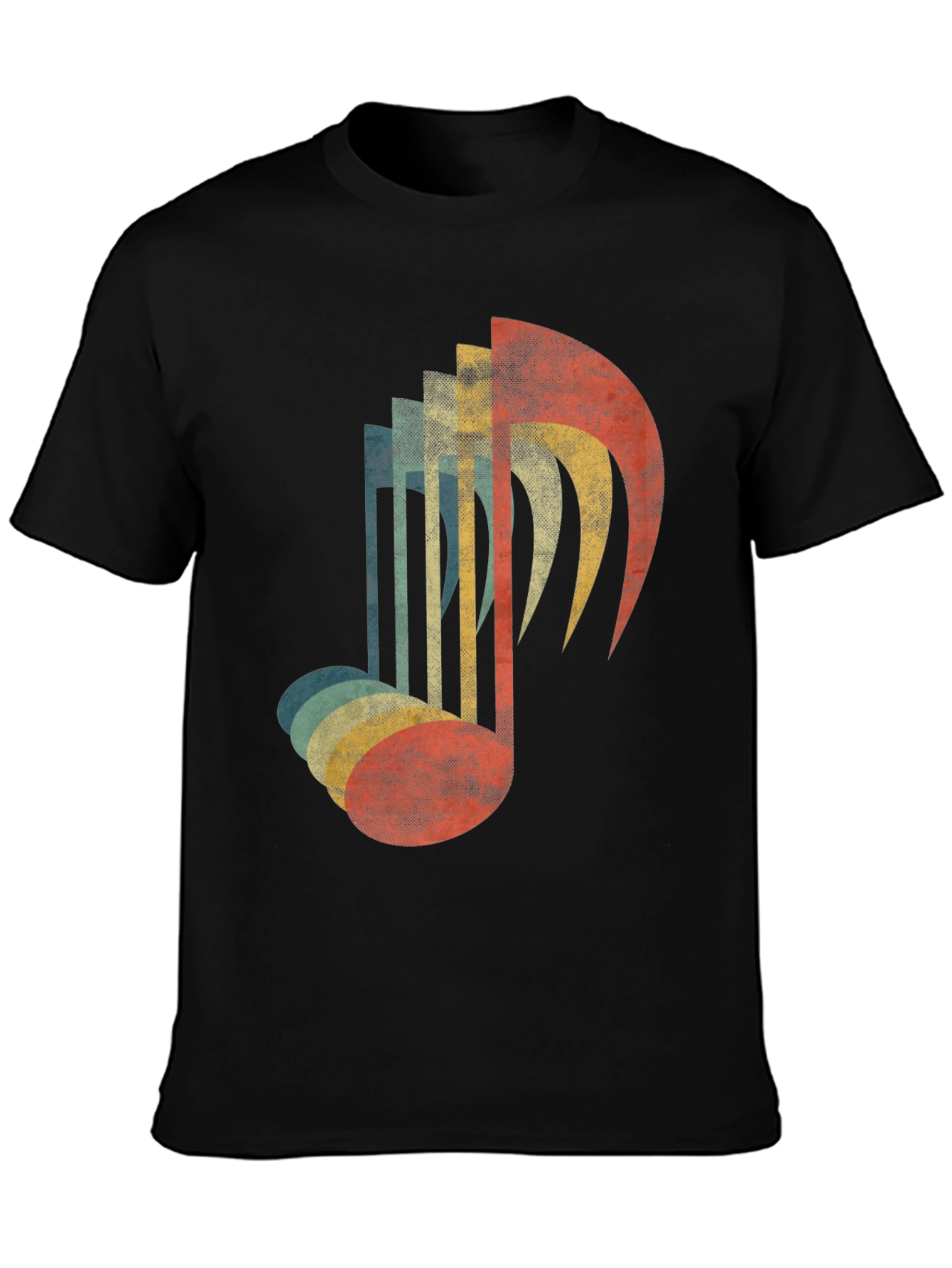 Black Retro Music Note Graphic Tee view 3