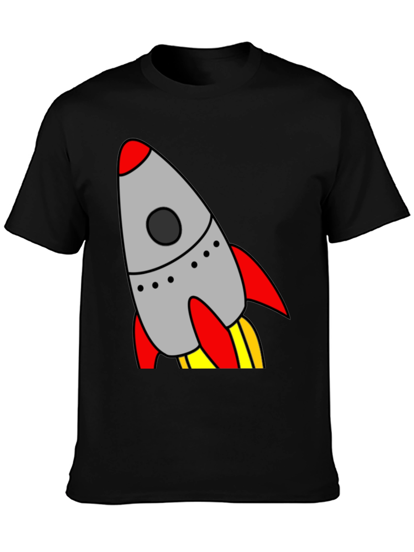 Black Rocket Launch T-Shirt - Cool Graphic Tee view 3