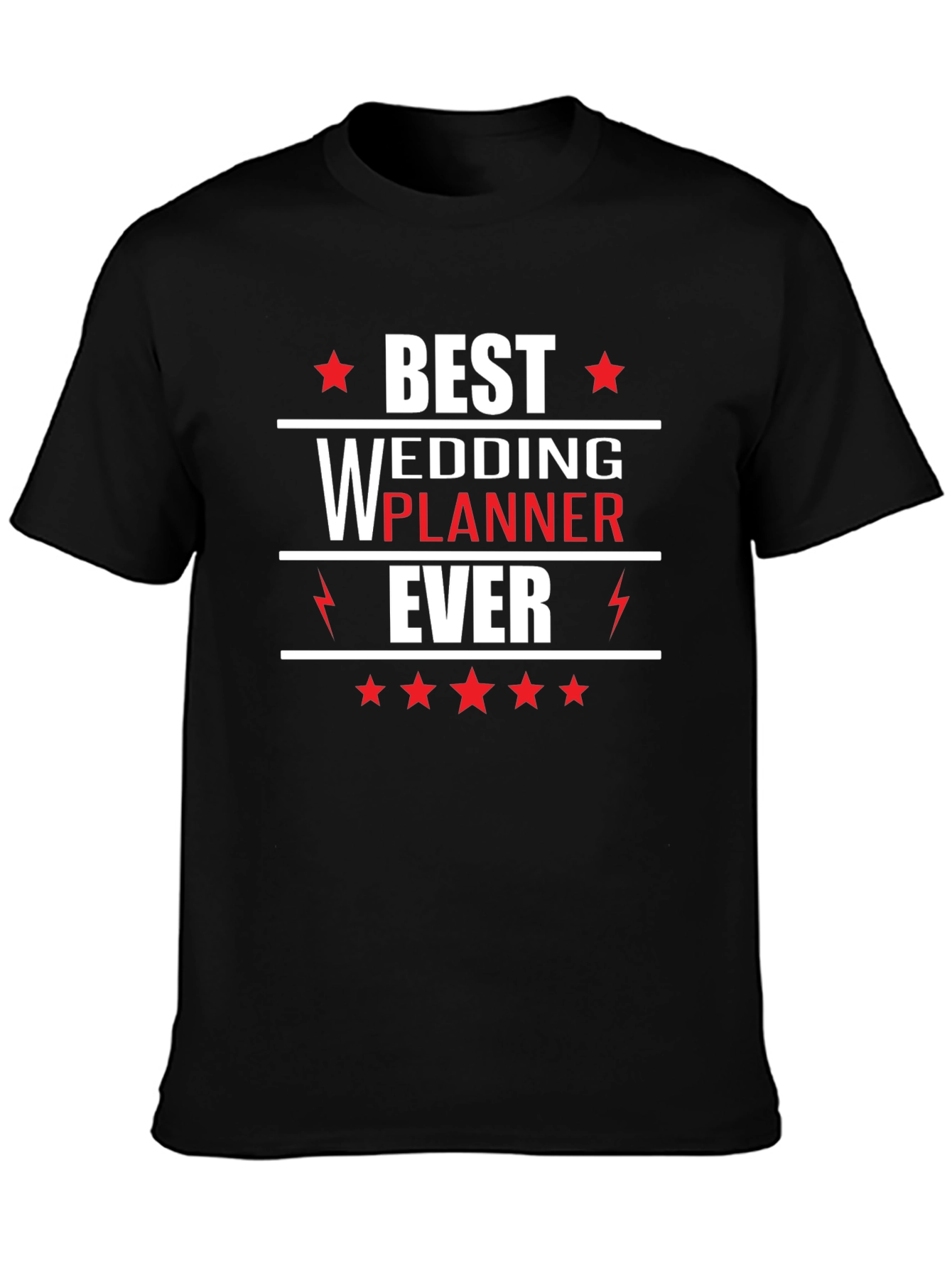 Black Best Wedding Planner Ever T-Shirt view 3
