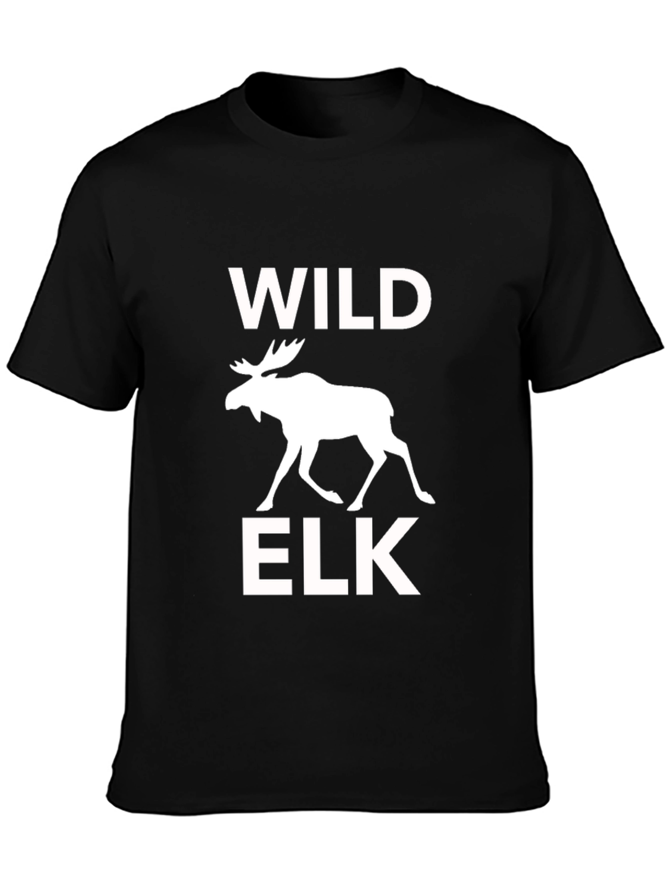 Black Wild Elk T-Shirt - Cool Nature Graphic Tee view 3