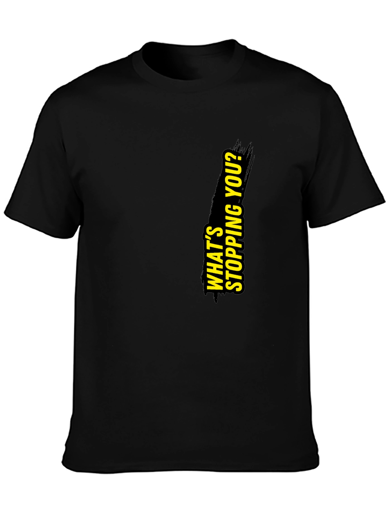 Black Motivational Black Graphic T-Shirt view 3