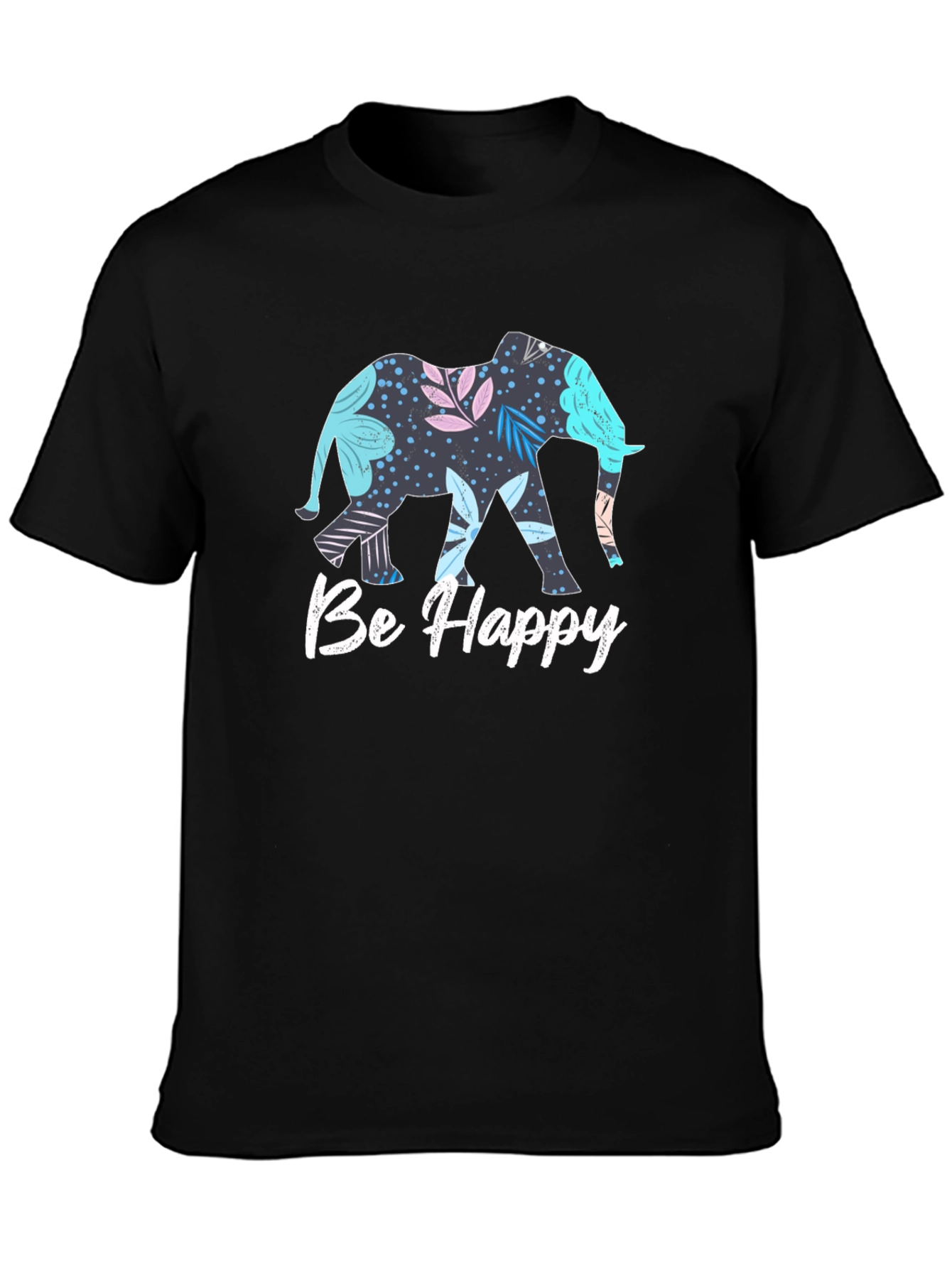 Black Elephant 'Be Happy' Graphic T-Shirt view 3