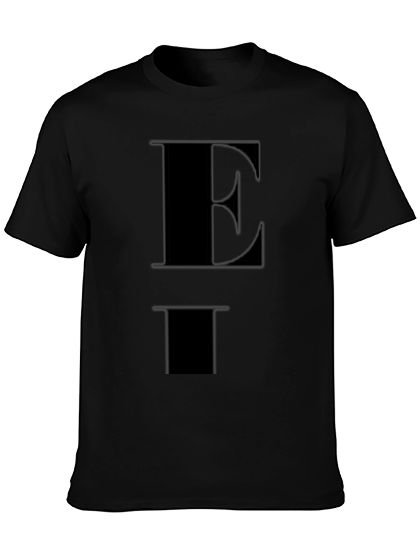 Black Bold "E" Graphic Black T-Shirt view 3
