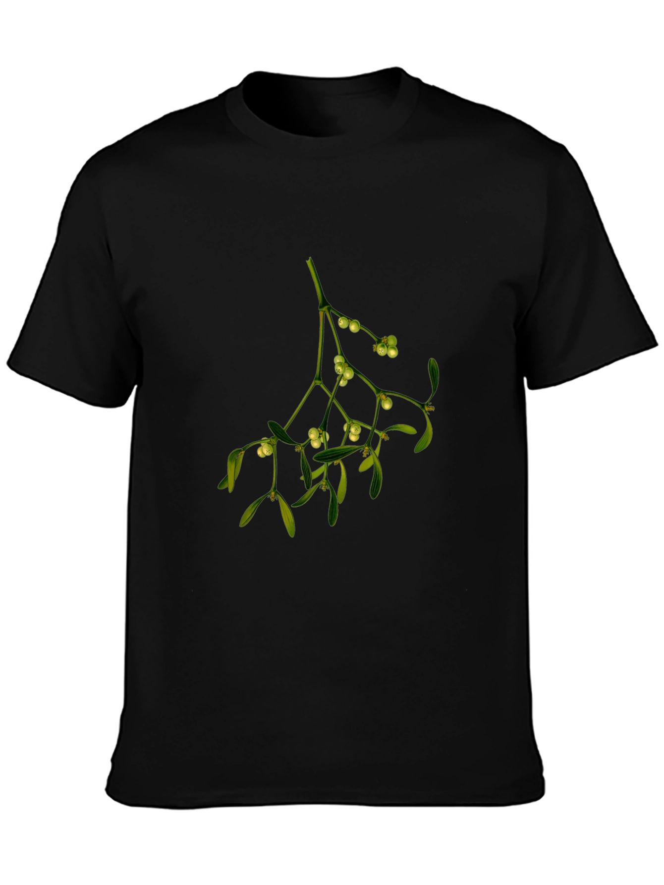 Black Mistletoe Graphic Black T-Shirt view 3