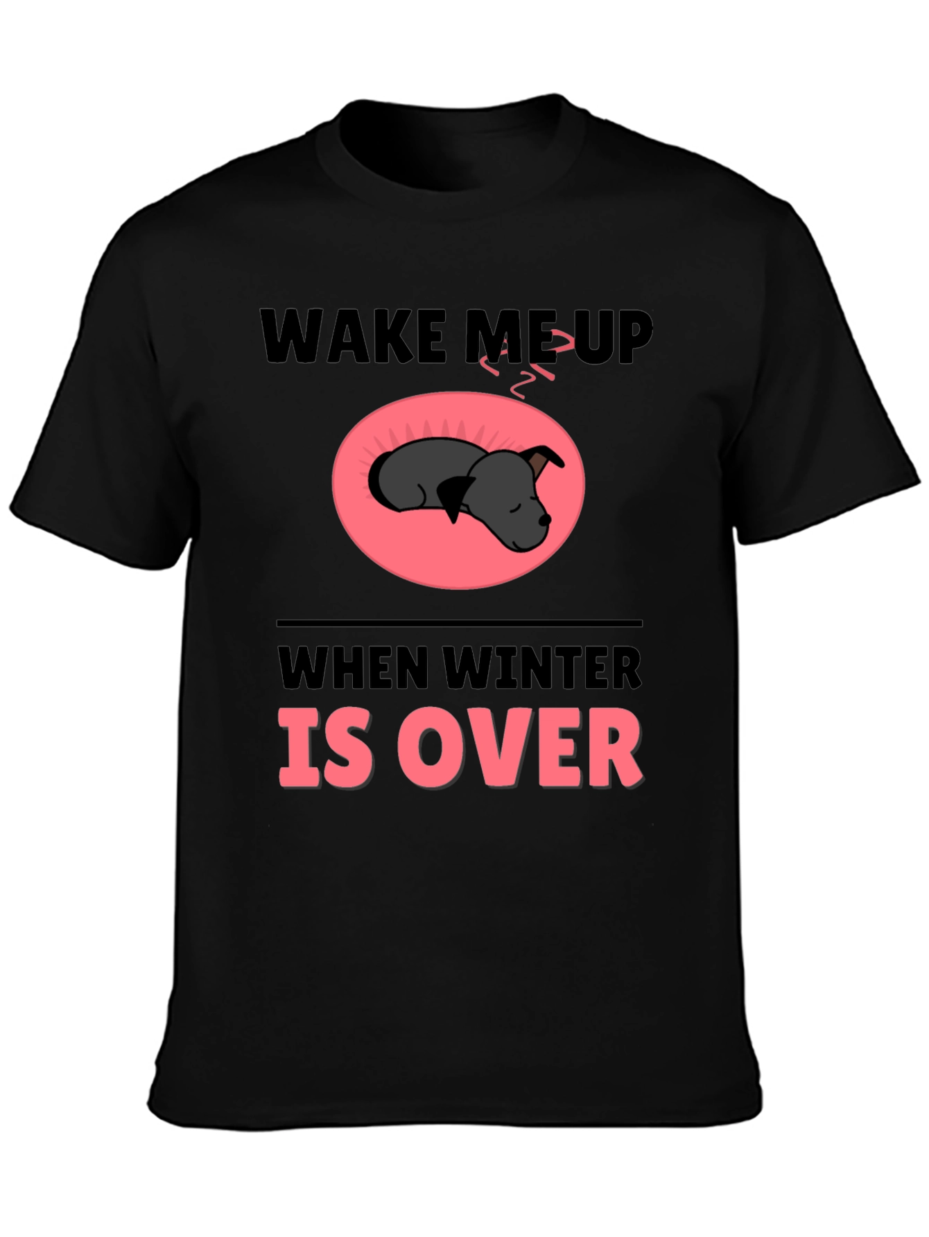 Black Wake Me Up When Winter Is Over T-Shirt view 3