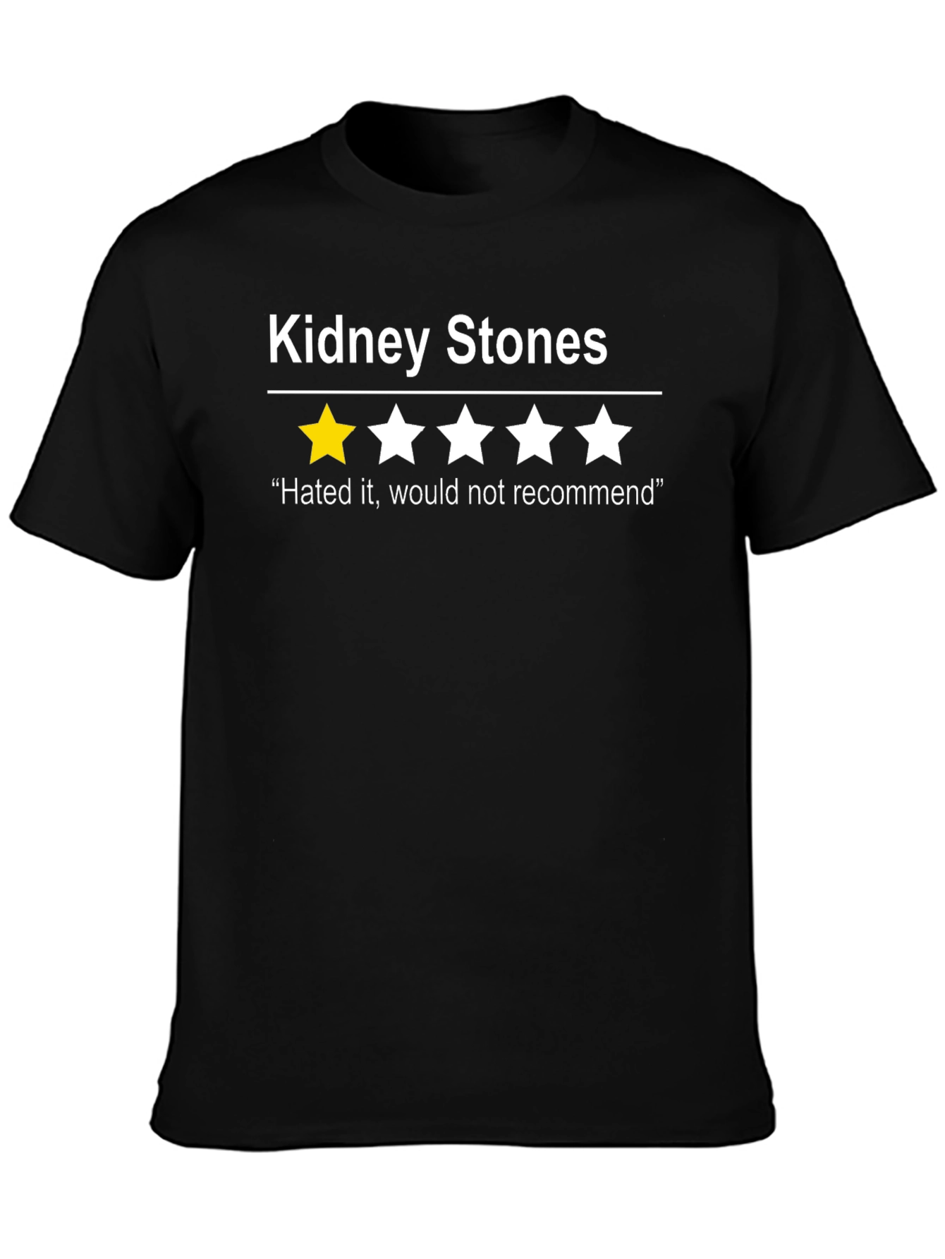 Black Kidney Stones Novelty Graphic T-Shirt - One Star Rating view 3