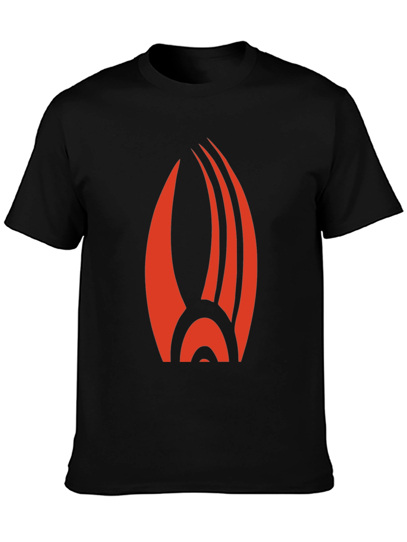 Black Bold Red Emblem Black T-Shirt: Striking Graphic Tee view 3