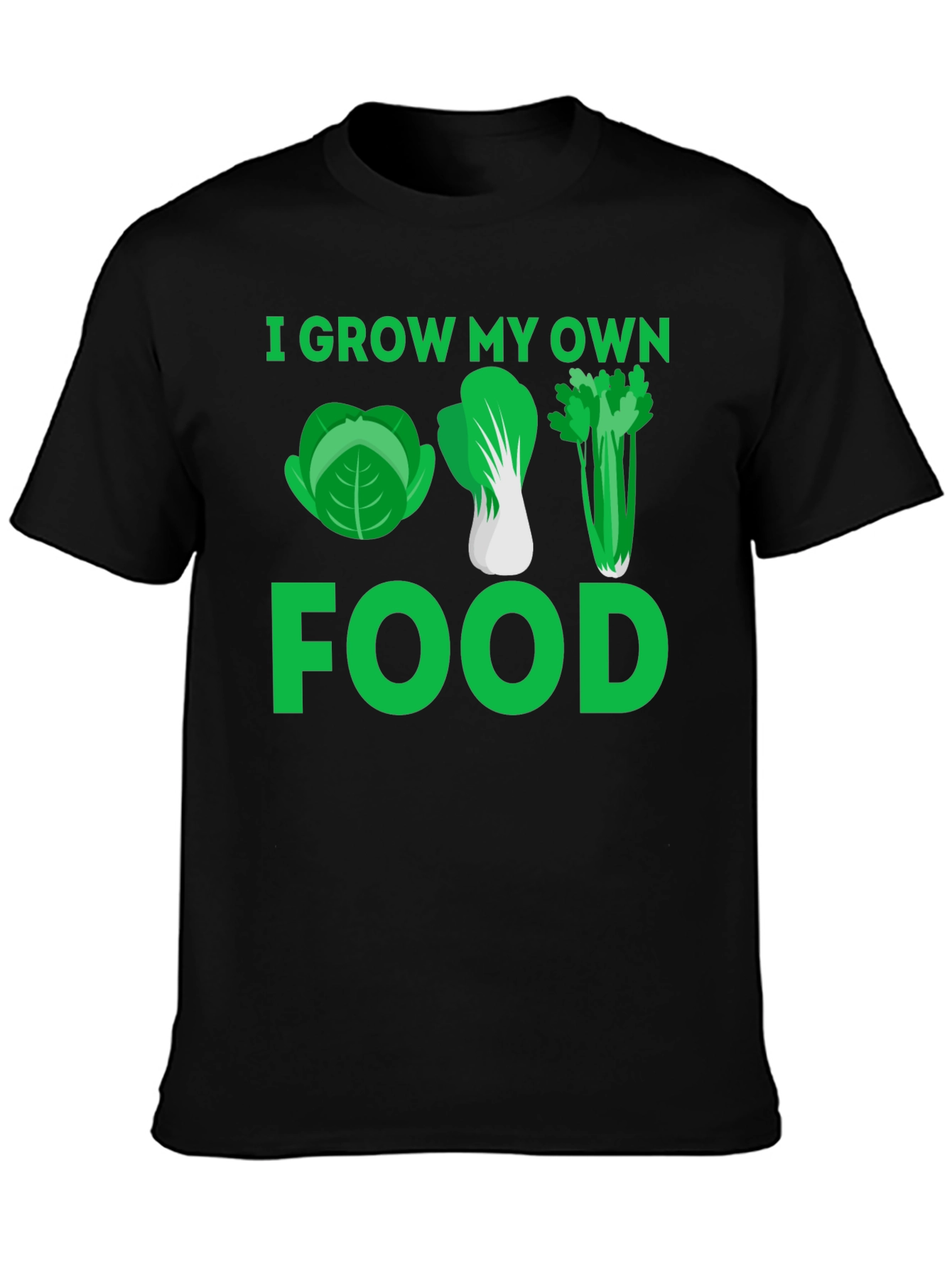 Black I Grow My Own Food T-Shirt - Gardening Tee view 3