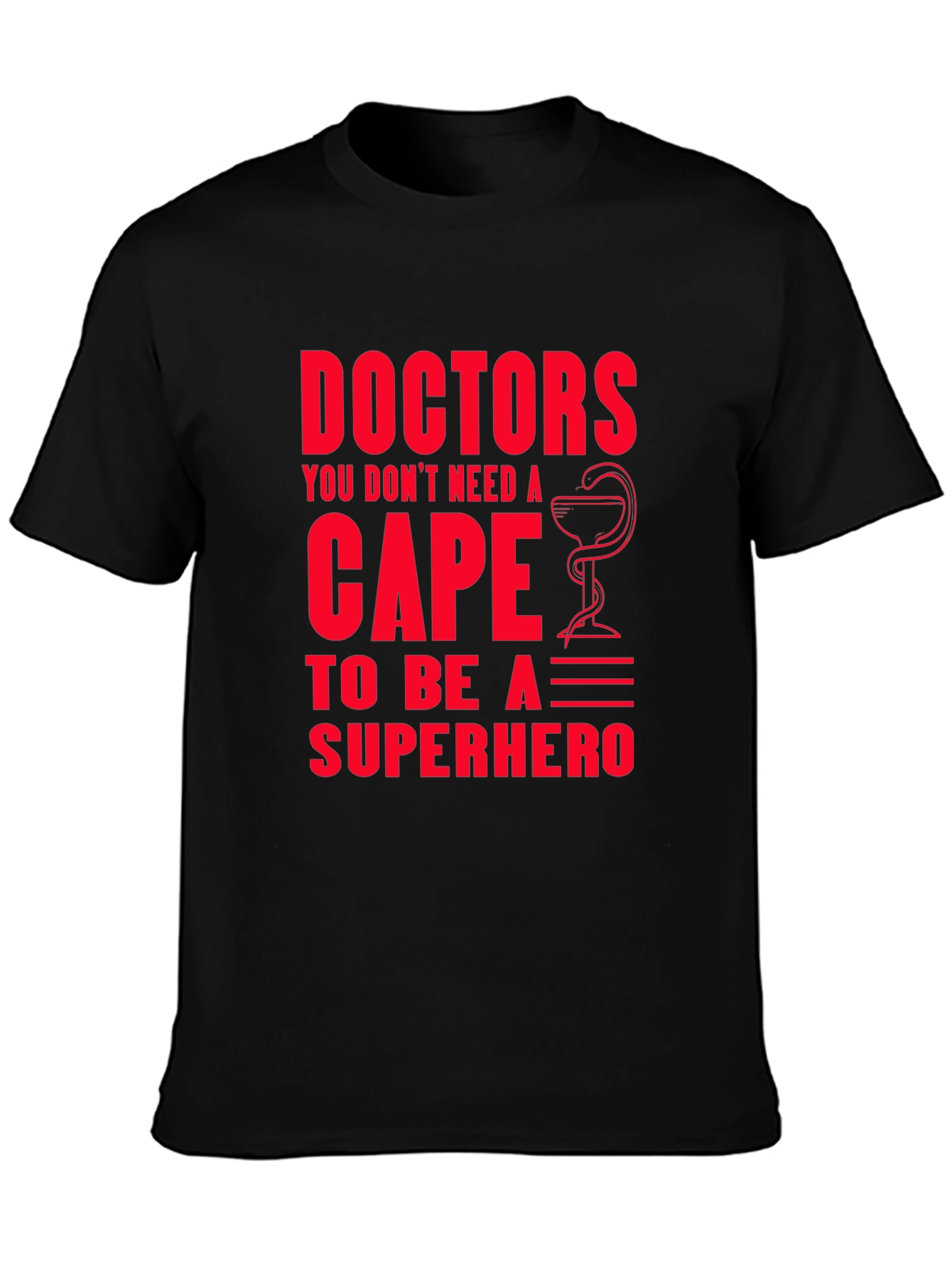 Black Doctors Superhero Graphic Tee - Black Cotton T-Shirt view 3