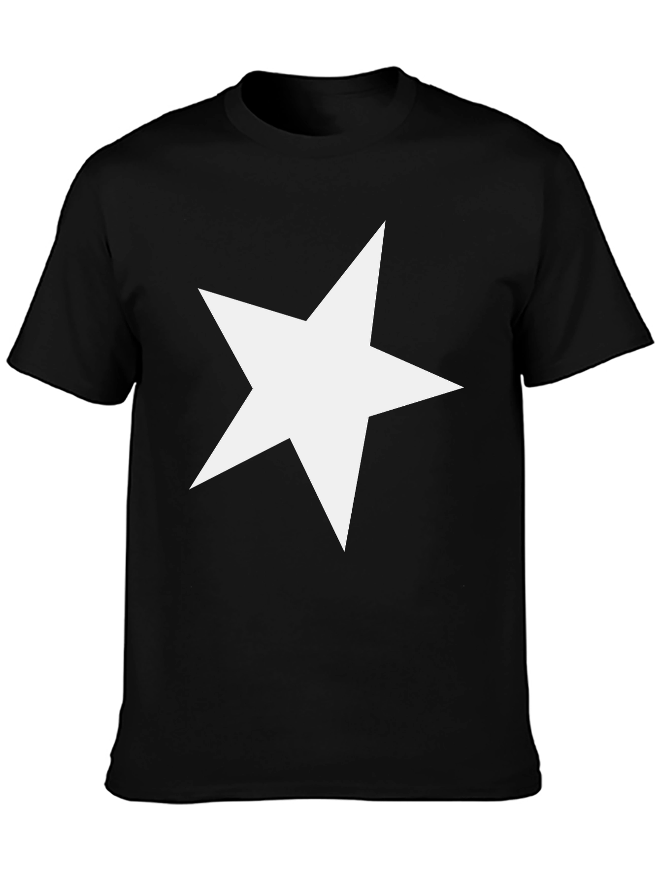 Black Bold Star Graphic Tee - Casual Black T-Shirt view 3