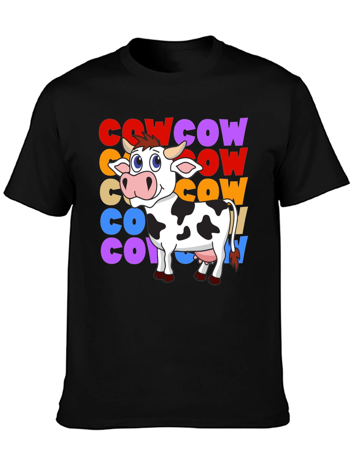 Black Cow Graphic T-Shirt - Fun Animal Tee view 3