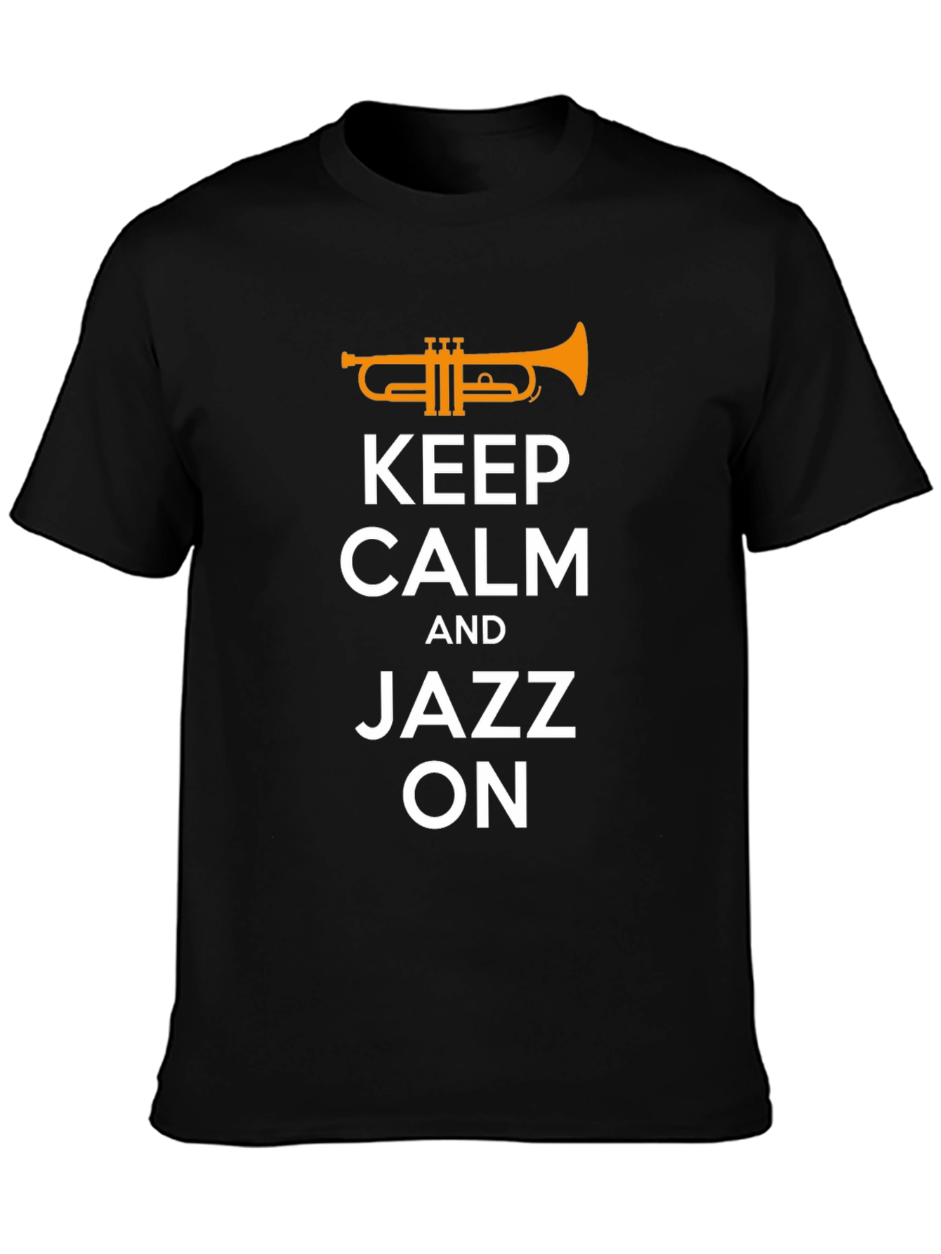Black Keep Calm Jazz On T-Shirt view 3