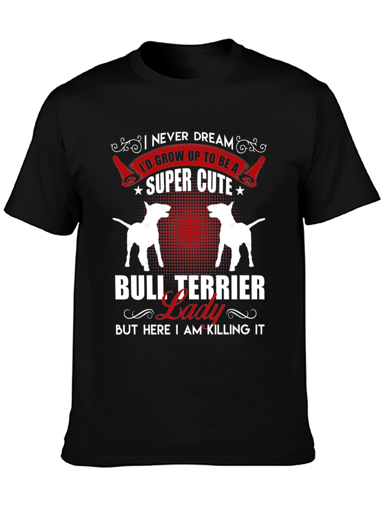 Black Bull Terrier Lady T-Shirt view 3