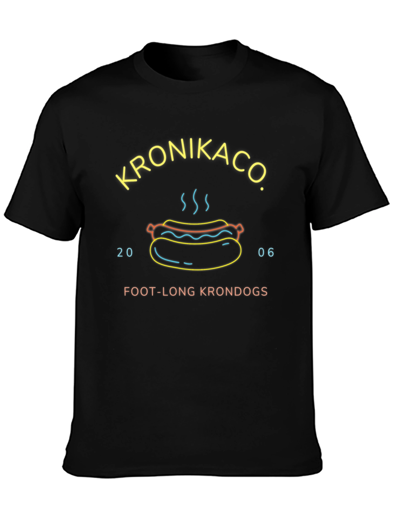 Black Kronikaco Foot-Long Krondogs Graphic Tee view 3