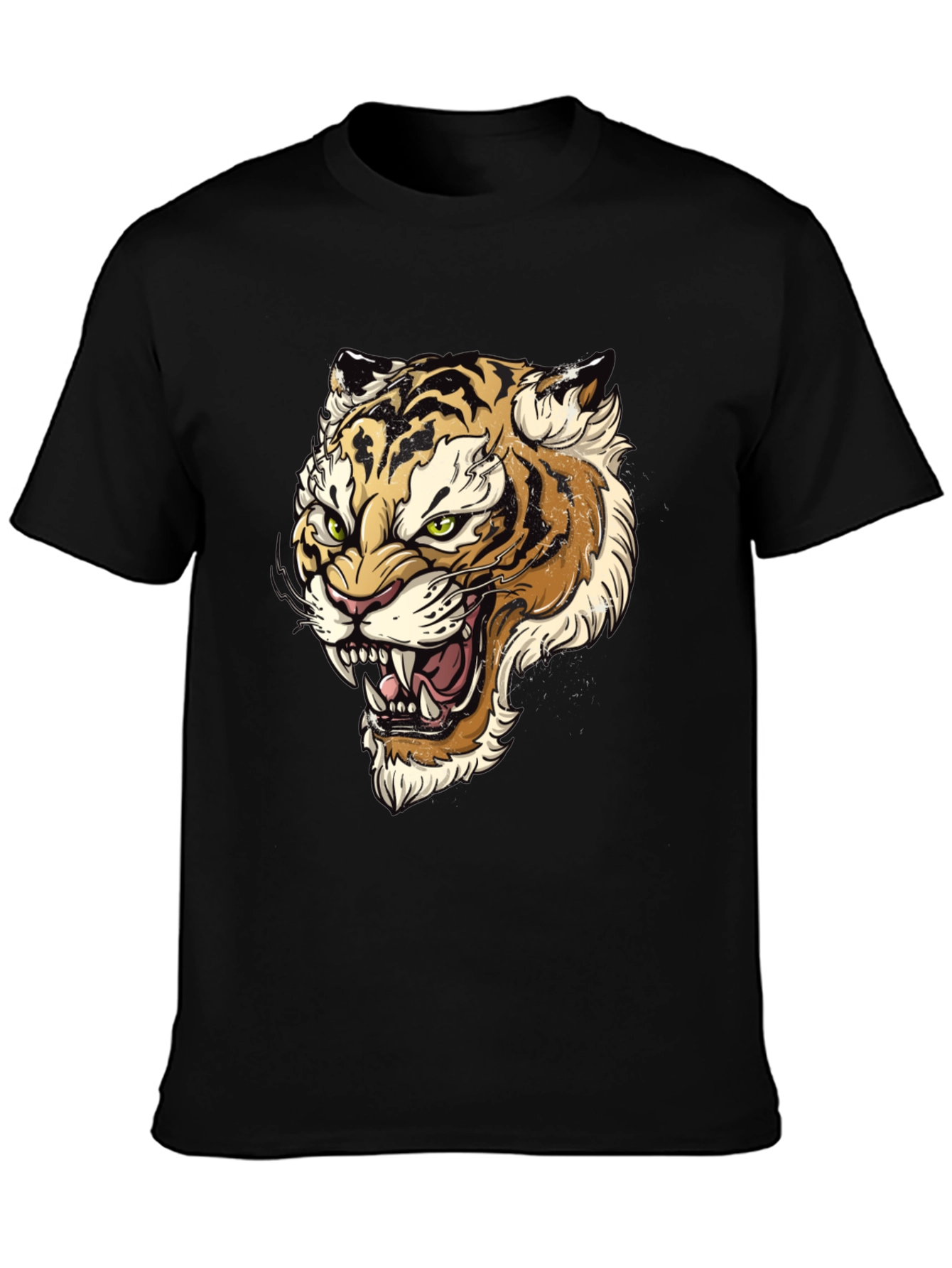 Black Tiger Graphic Print Men's T-Shirt view 3