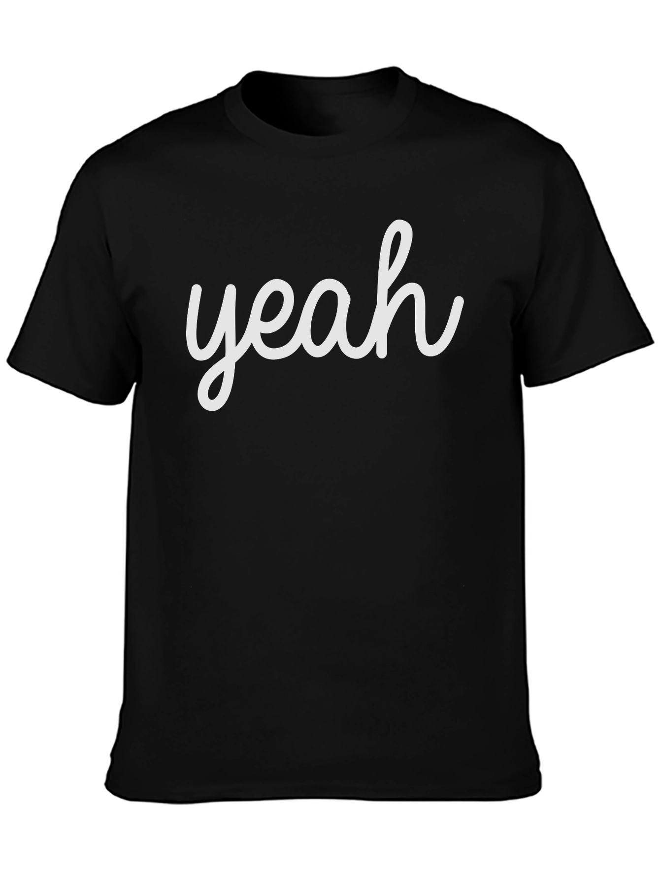 Black Yeah Graphic Tee - Cool Casual Black T-Shirt view 3
