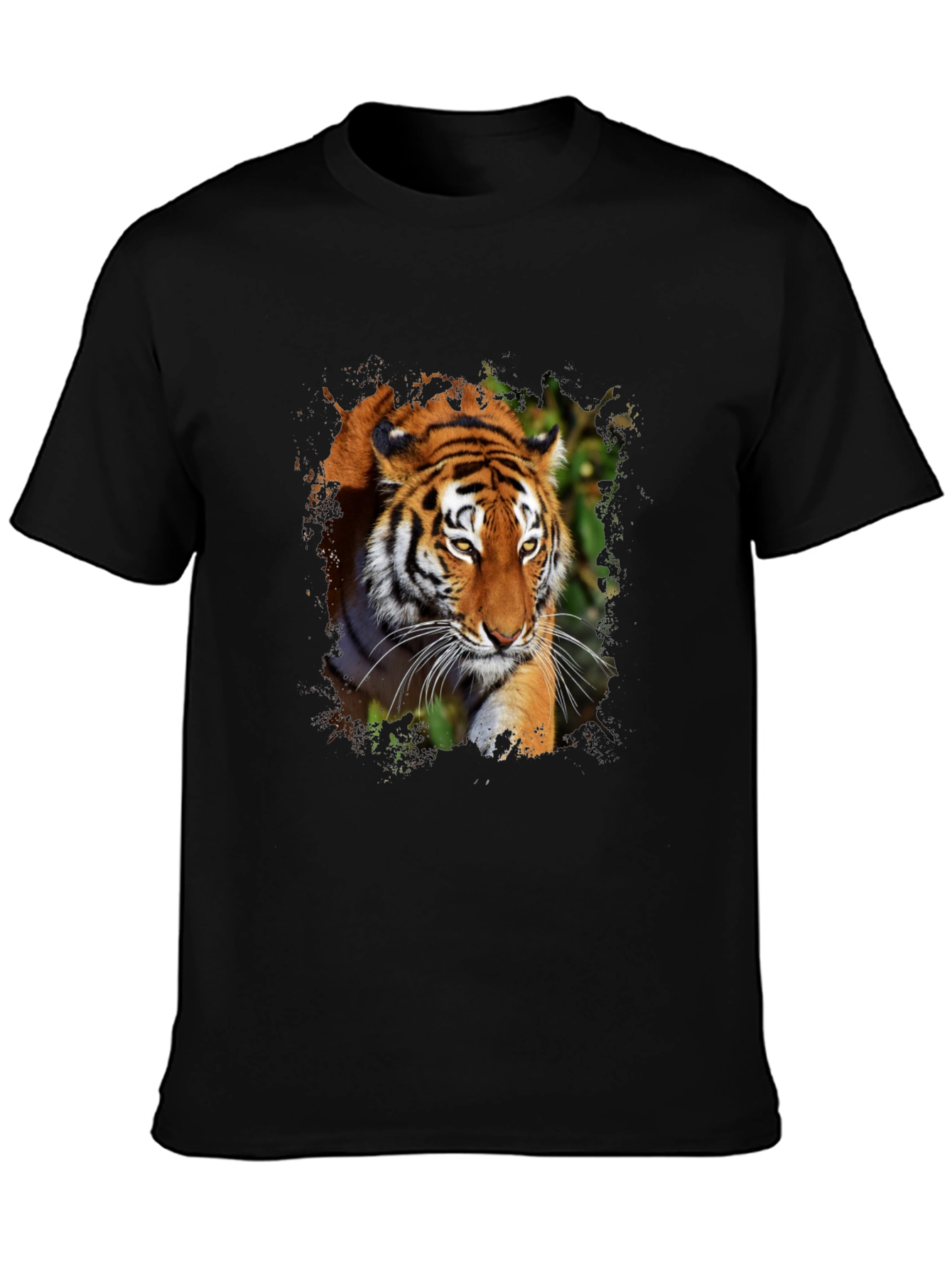 Black Tiger Graphic Print Black T-Shirt view 3