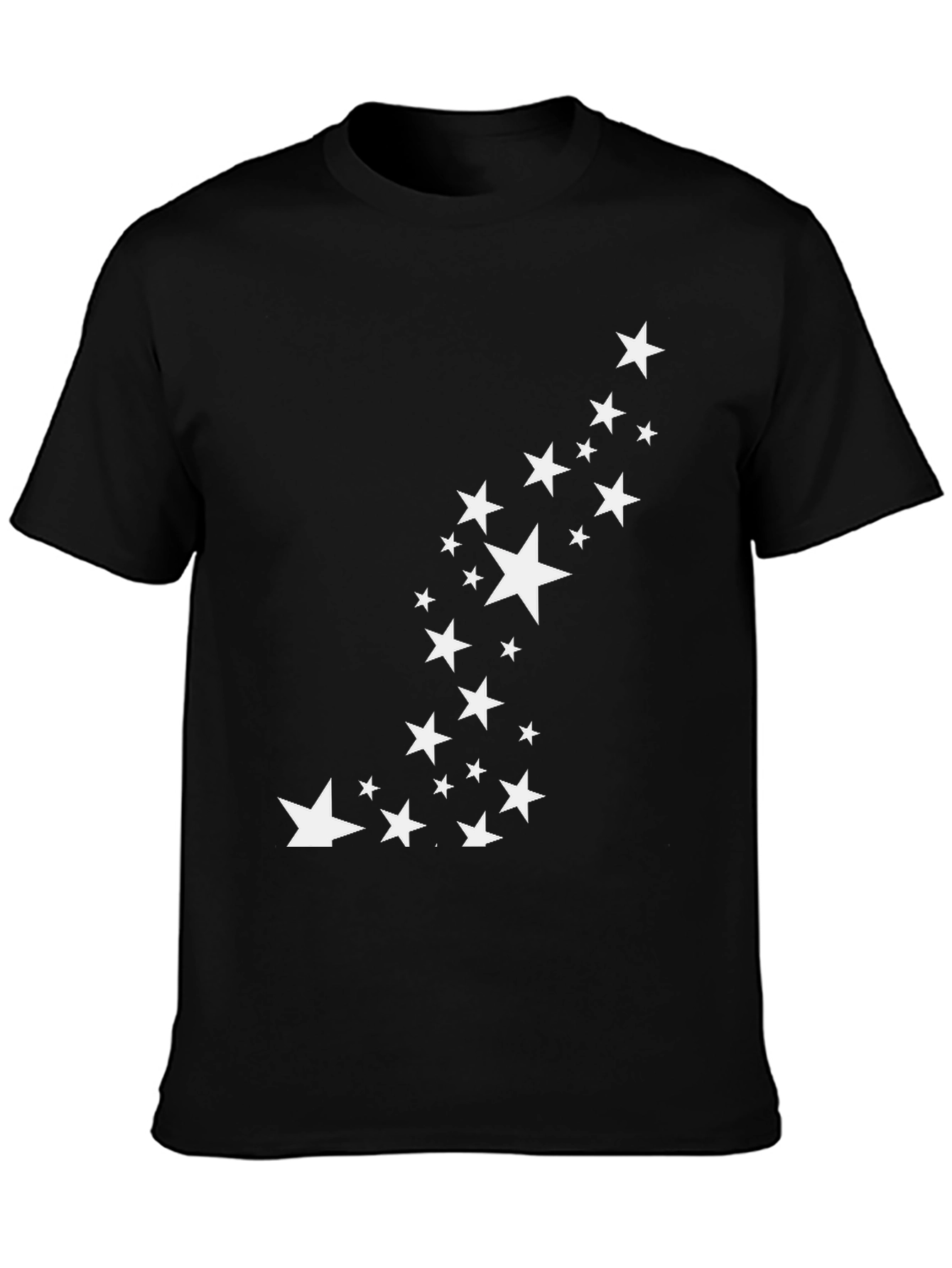 Black Stylish Black Tee with Star Graphic view 3