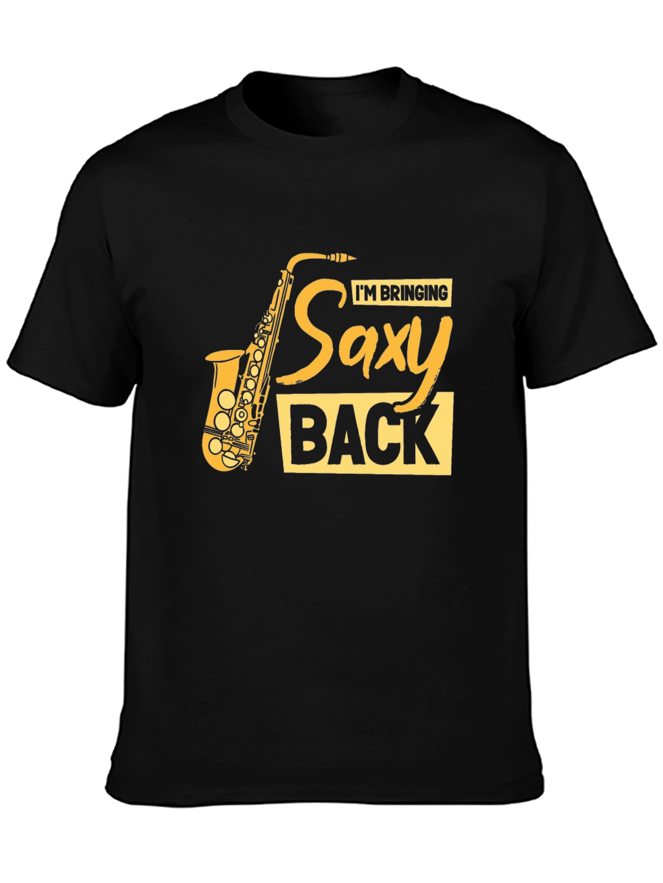 Black Saxy Back T-Shirt - Music Lover Tee view 3
