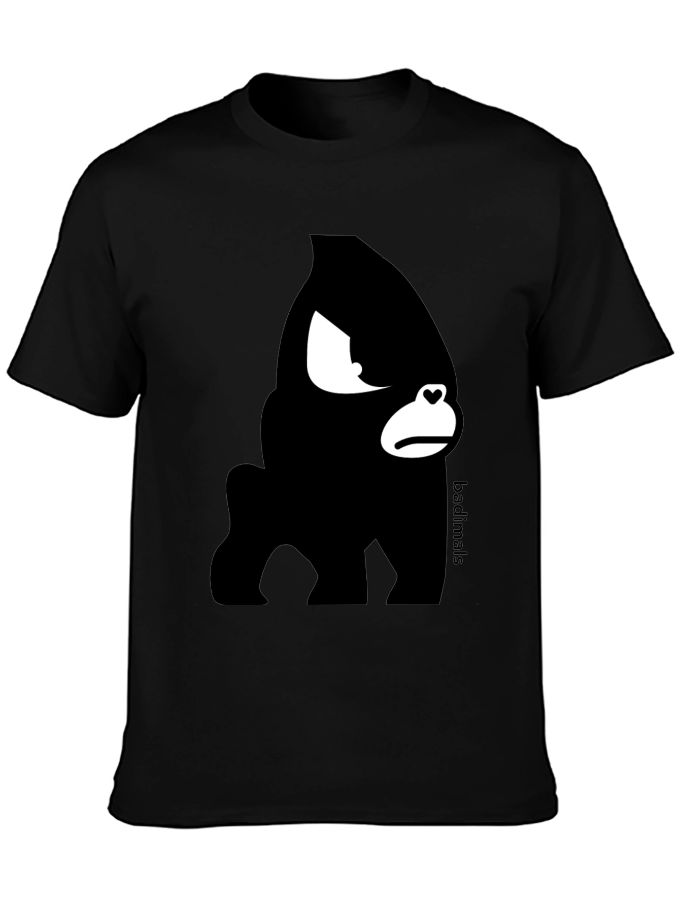 Black Badimals Black Gorilla Graphic T-Shirt view 3