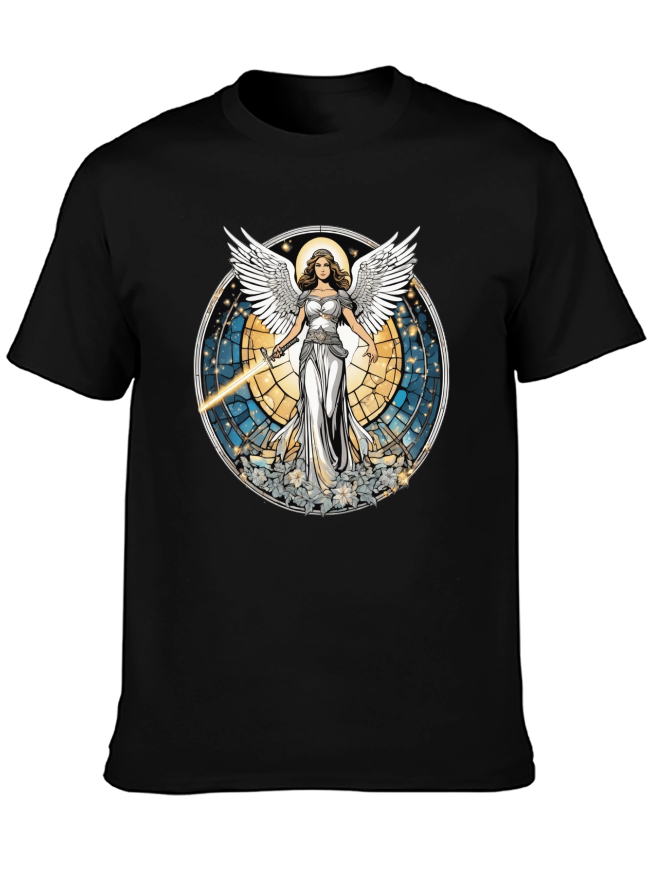 Black Angel Wings Graphic T-Shirt - Unique Design view 3