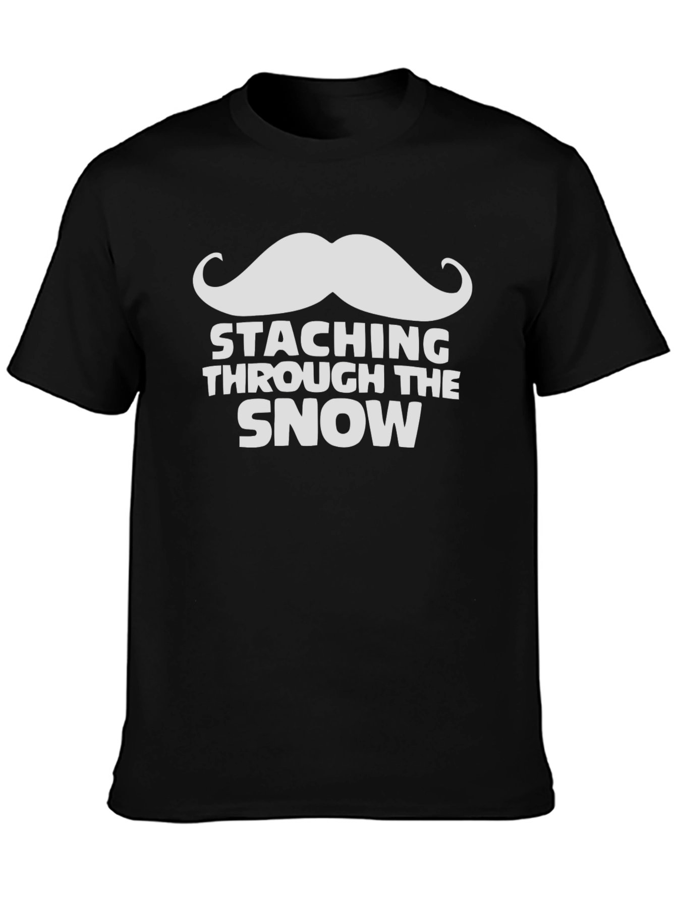 Black Staching Through The Snow T-Shirt view 3