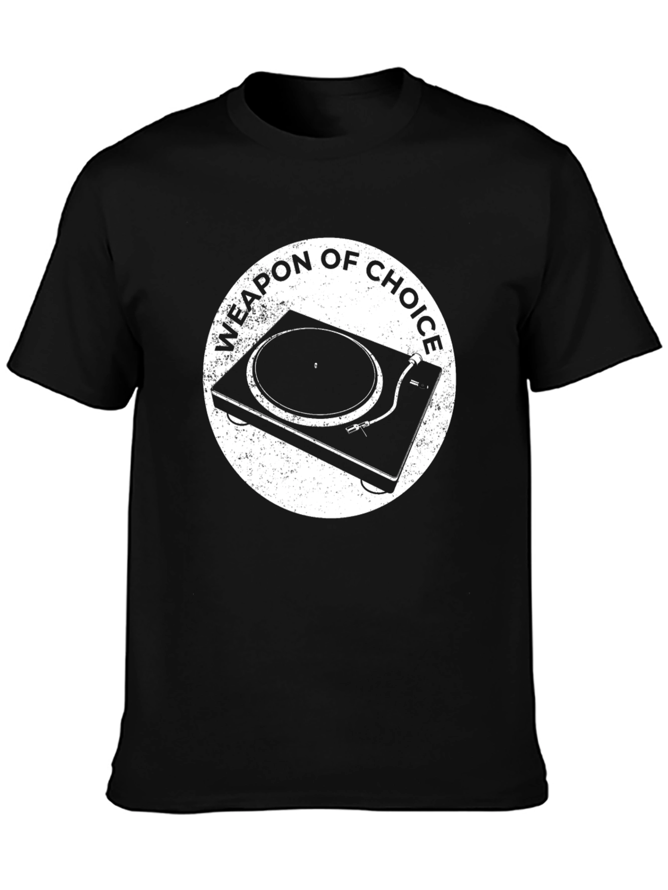 Black Weapon of Choice Turntable T-Shirt view 3