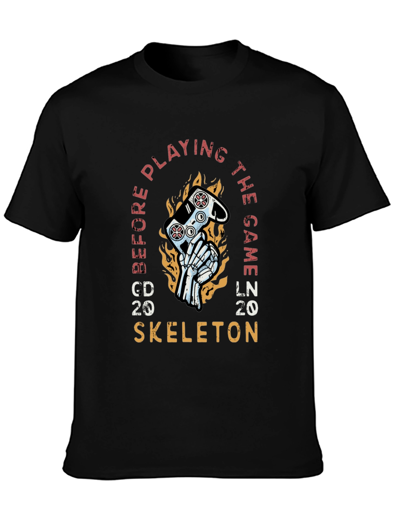 Black Gamer Skeleton Graphic T-Shirt - Play Before the Game view 3