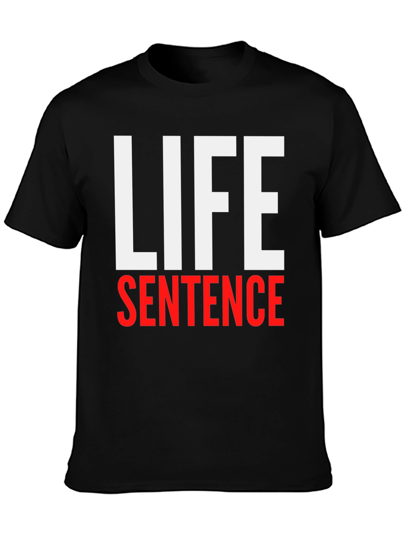 Black Life Sentence Graphic Print Black T-Shirt view 3