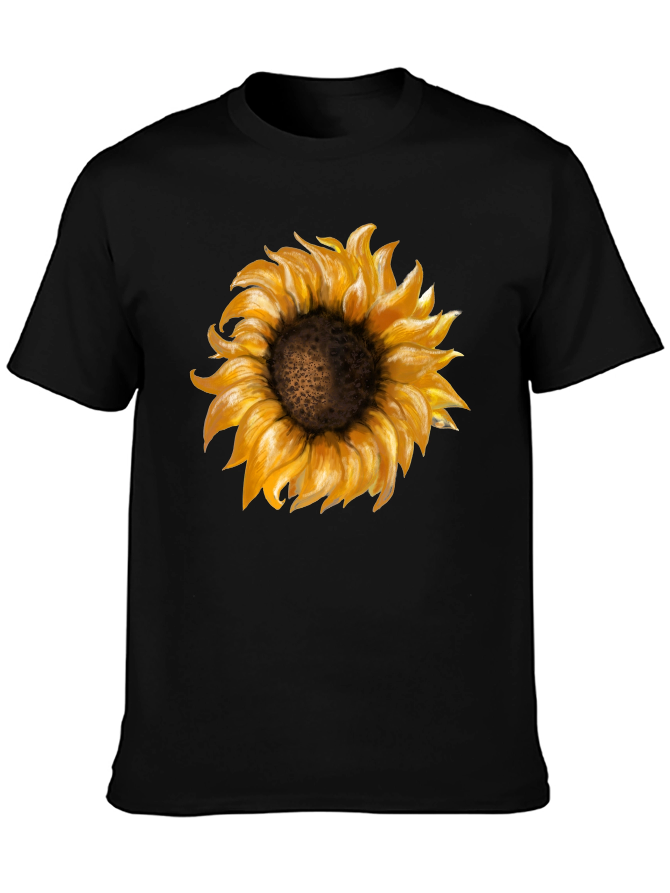 Black Sunflower Graphic Print Black T-Shirt view 3