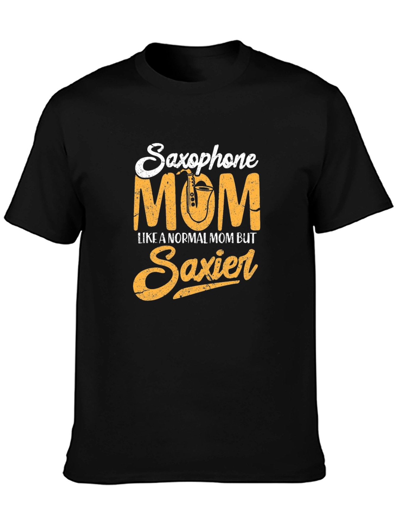 Black Saxophone Mom Graphic Tee - Musician Mother T-Shirt view 3