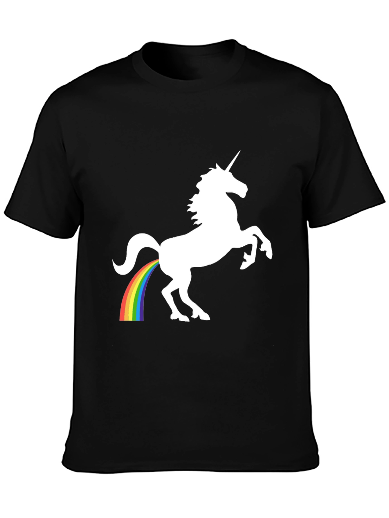 Black Unicorn Rainbow Poop T-Shirt - Black view 3