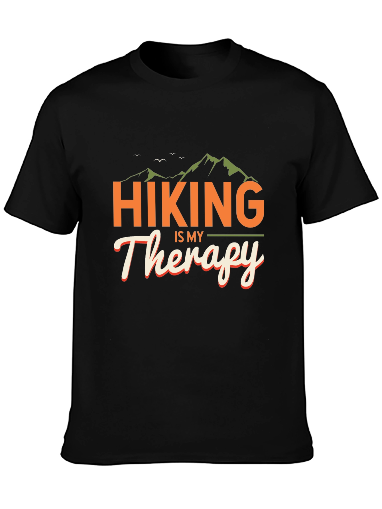 Black Hiking is My Therapy T-Shirt view 3