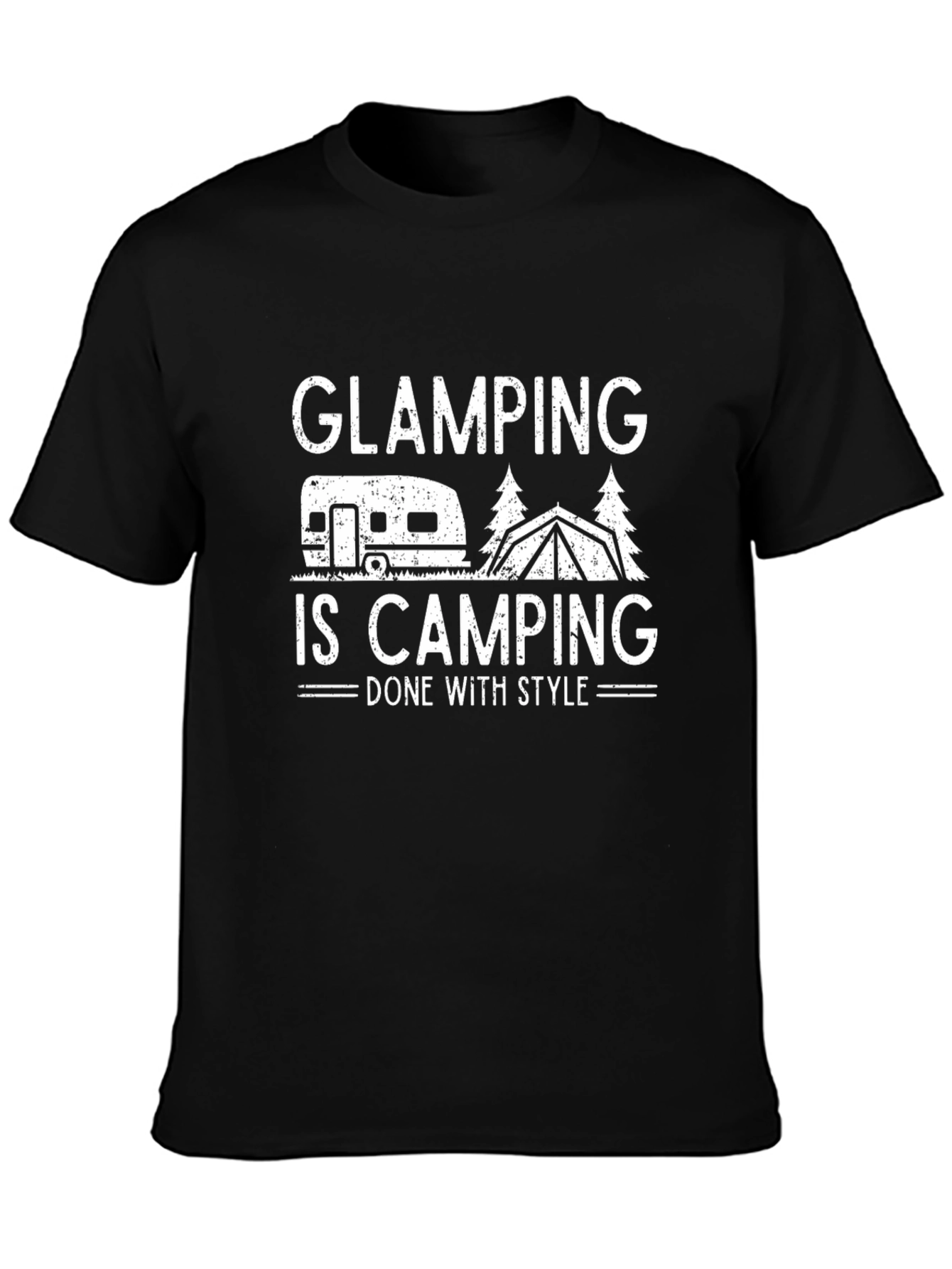 Black Glamping is Camping T-Shirt - Done With Style view 3