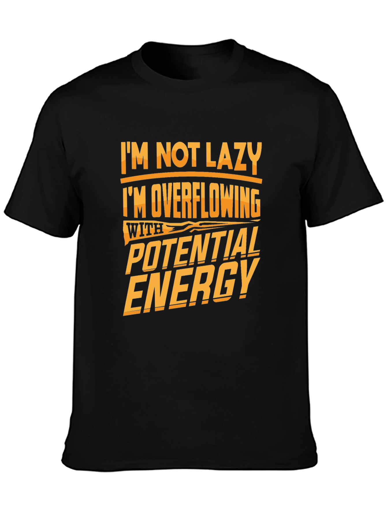 Black Funny Potential Energy Graphic Tee view 3