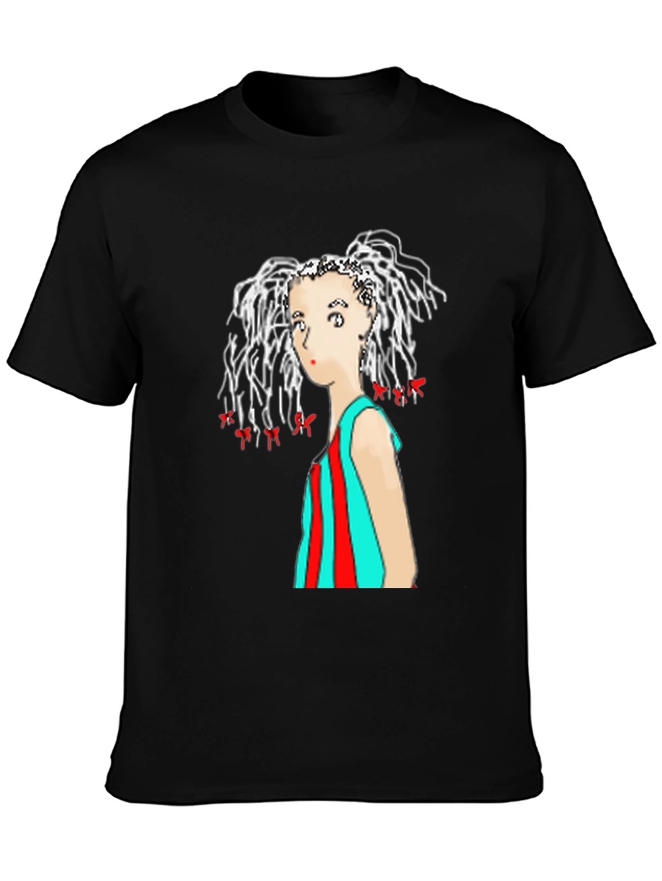 Black Artistic Graphic Tee - Unique Woman Design view 3