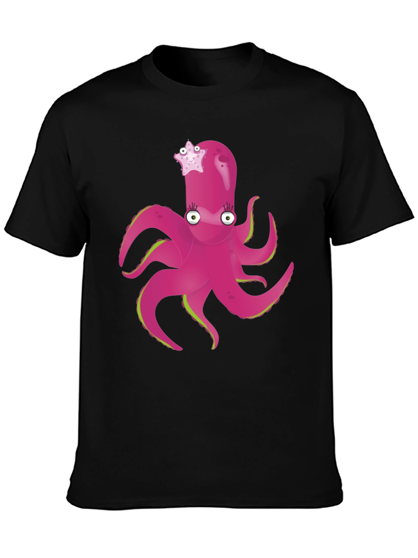 Black Cute Octopus T-Shirt - Funny Sea Creature Tee view 3