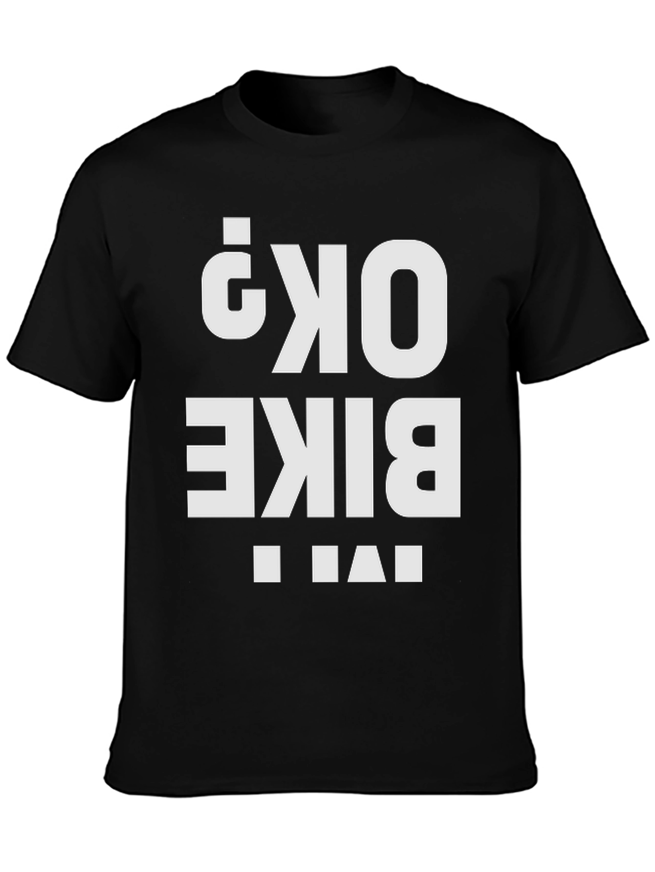 Black Bike OK? Graphic Tee - Black Cotton T-Shirt view 3