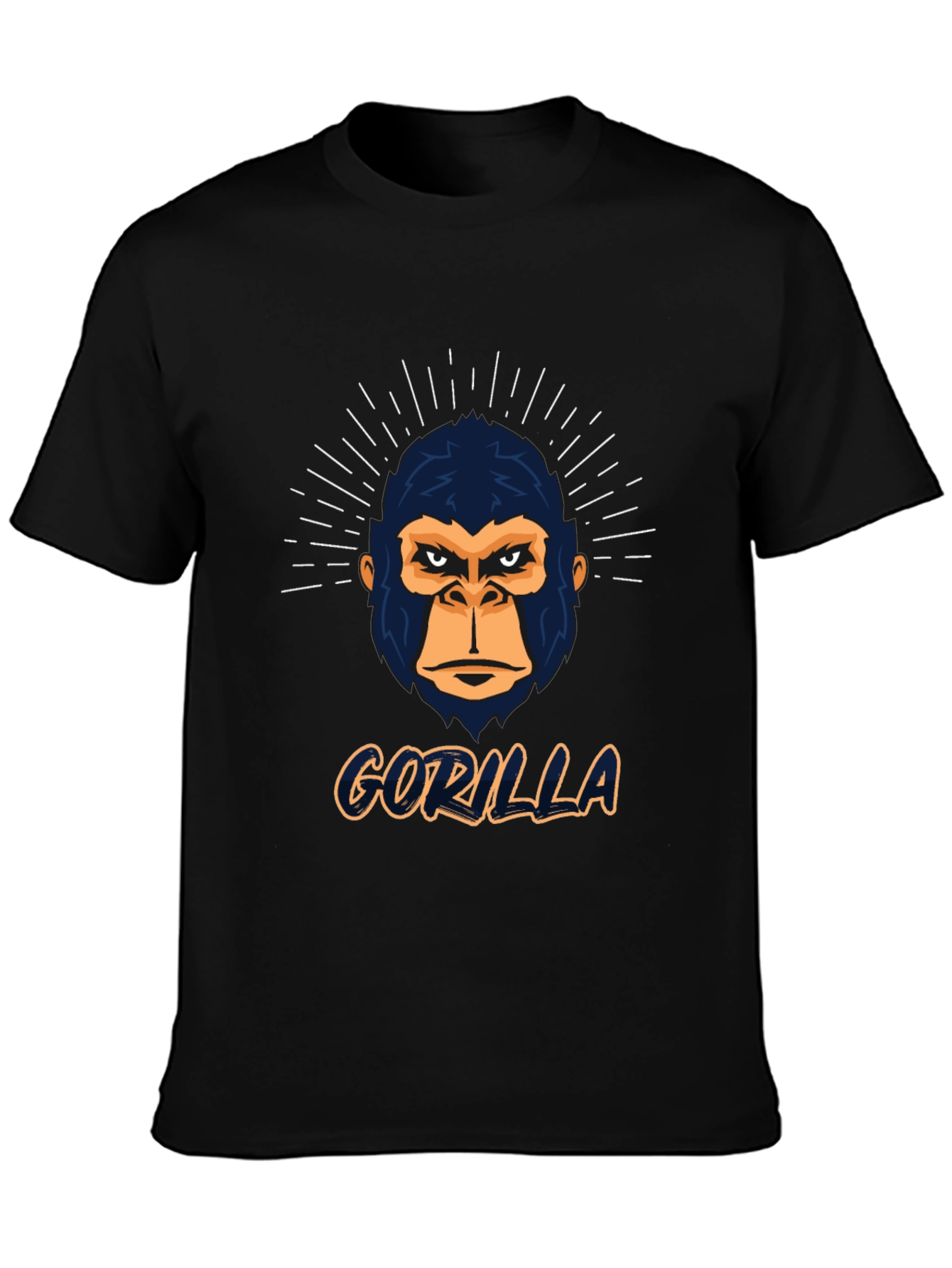 Black Gorilla Graphic Print Black T-Shirt view 3