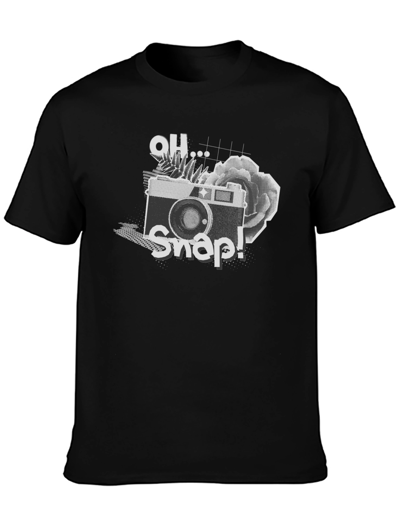 Black Oh Snap! Camera Graphic Tee - Black Cotton Shirt view 3