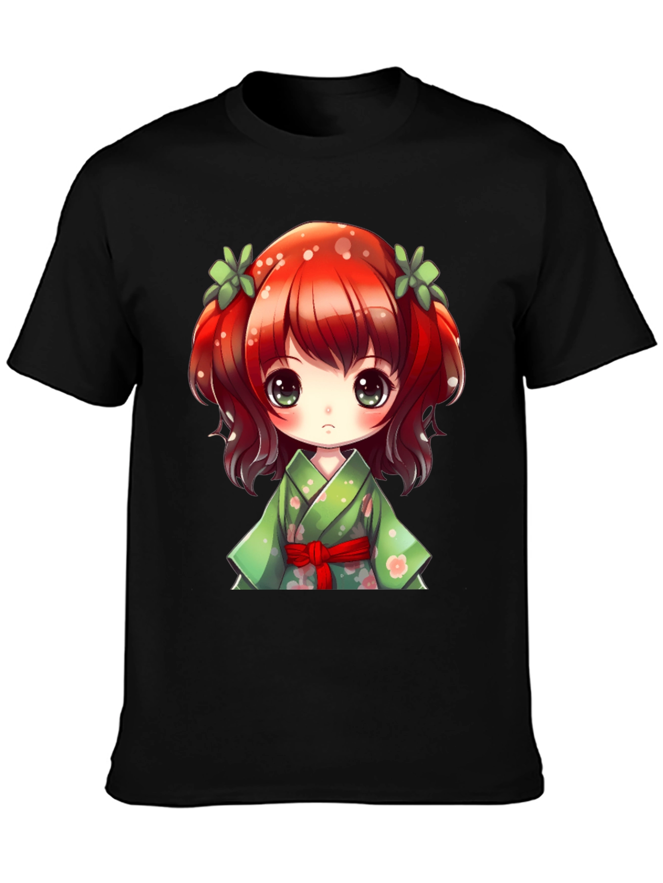 Black Anime Girl Graphic Tee - Kawaii Style view 3