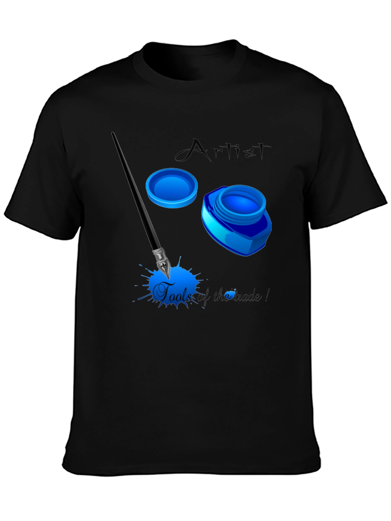 Black Artist's Tools Graphic T-Shirt view 3