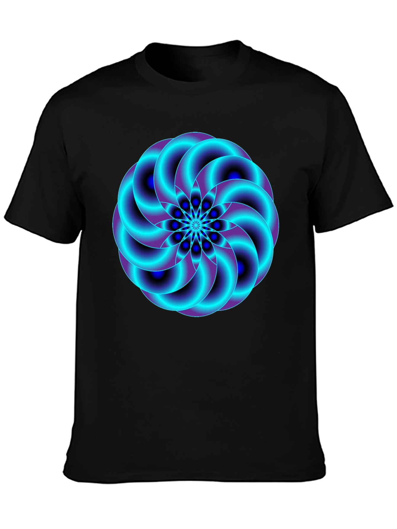 Black Vivid Swirl Graphic Tee - Premium Black Cotton Comfort view 3