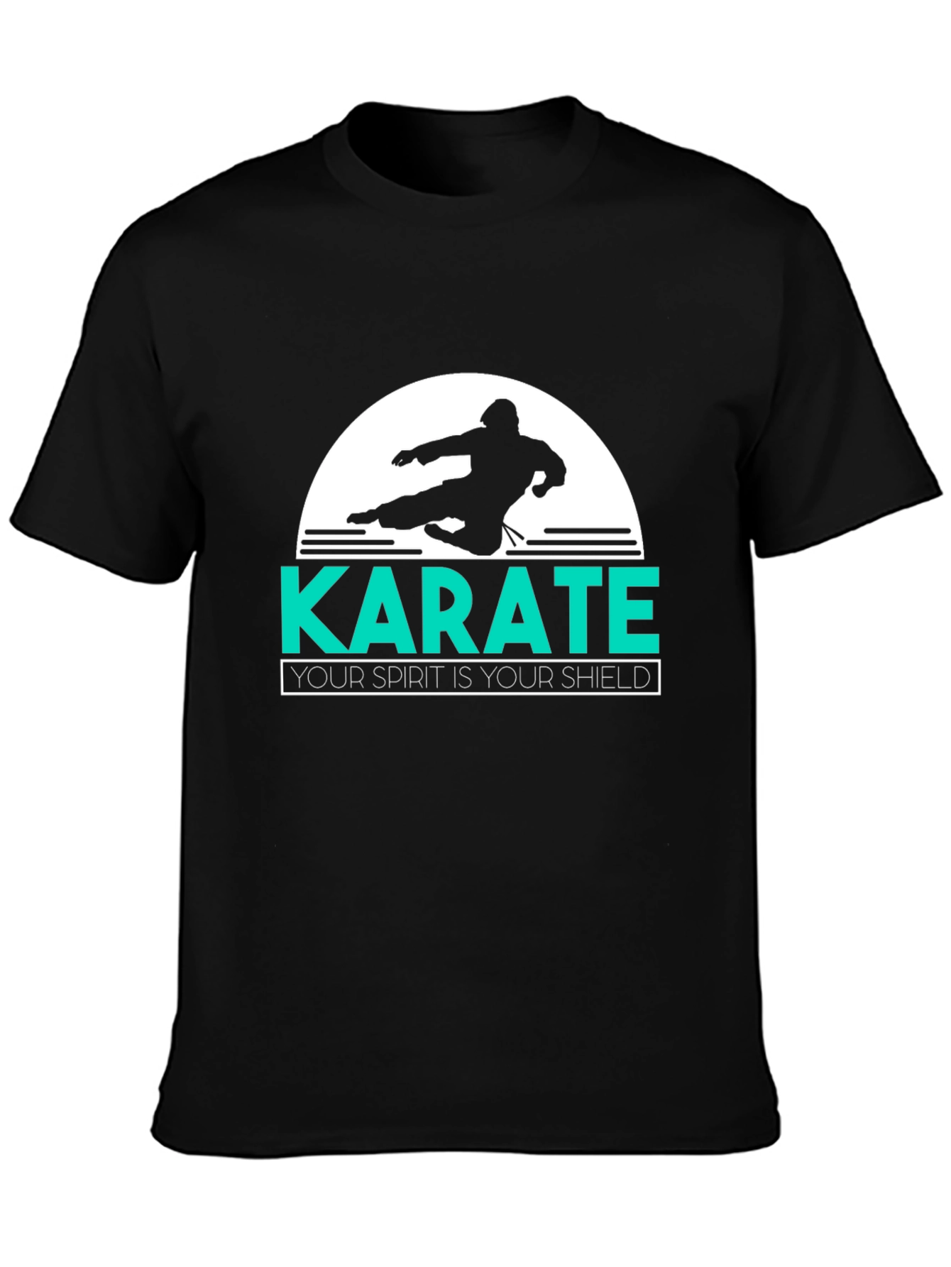 Black Karate Spirit Shield T-Shirt - Black view 3