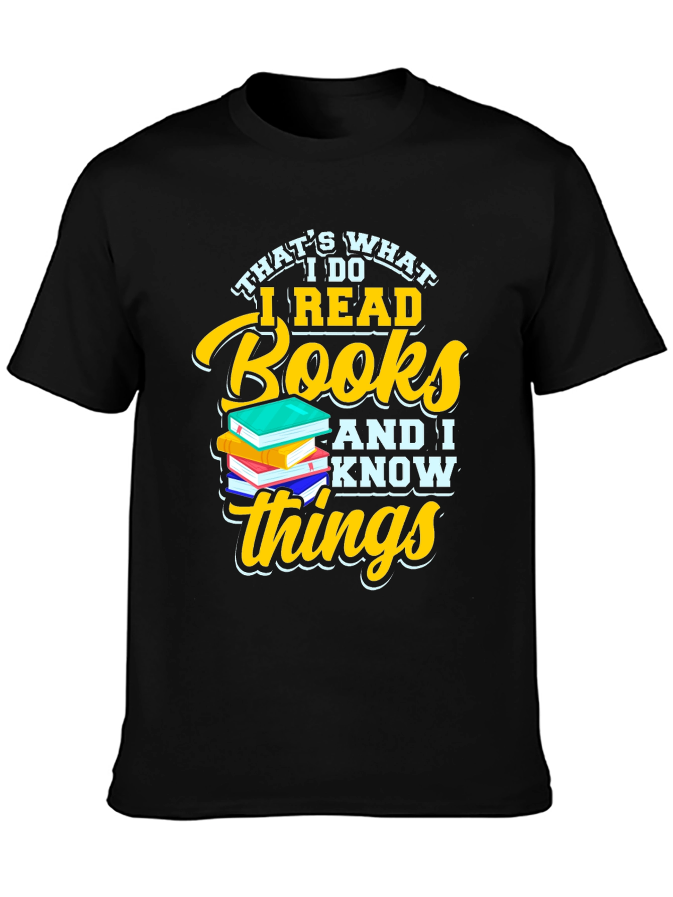 Black I Read Books and I Know Things Graphic Tee view 3