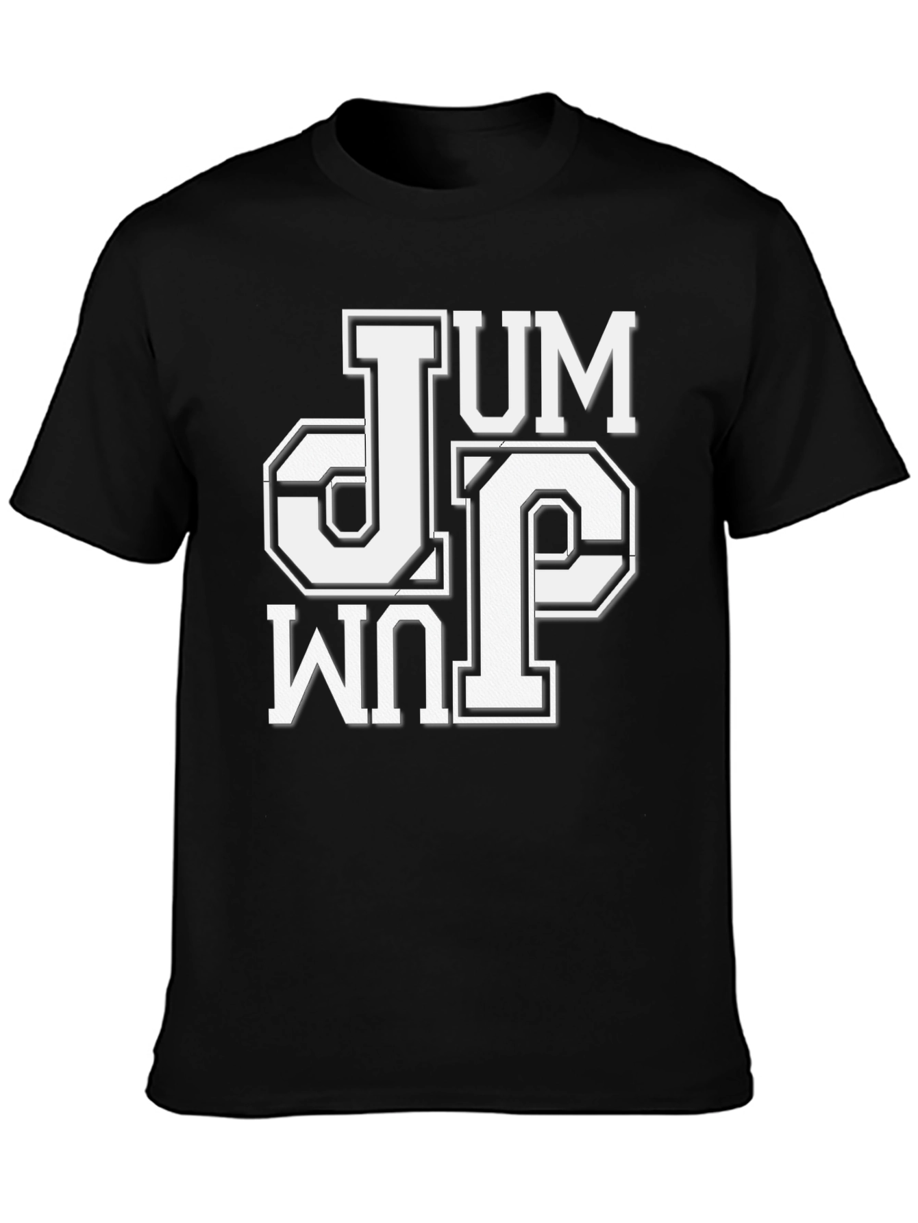 Black Jump T-Shirt | Black Crew Neck Graphic Tee view 3