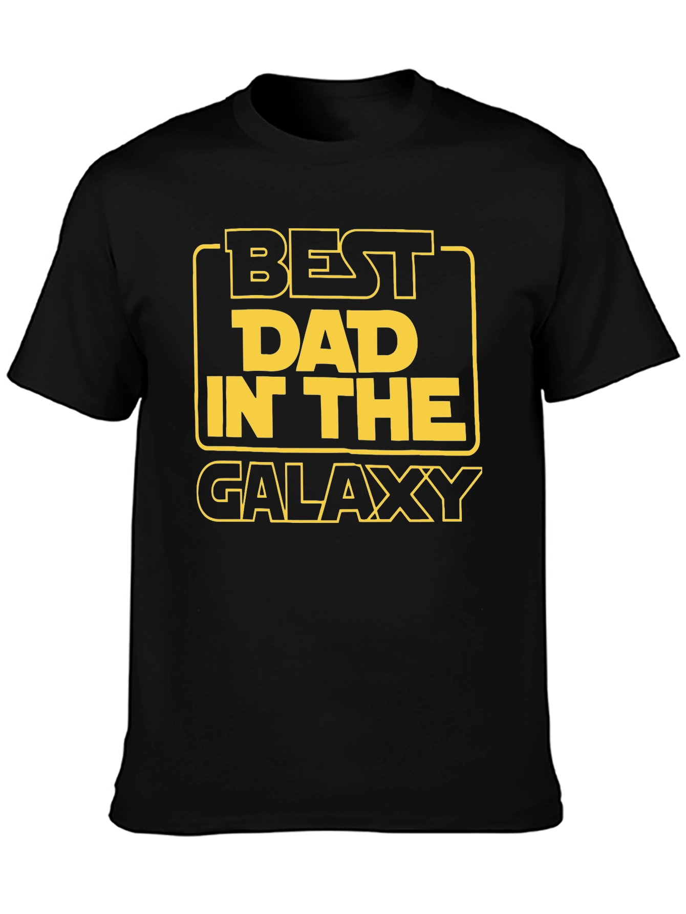 Black Best Dad in the Galaxy Black Graphic T-Shirt view 3
