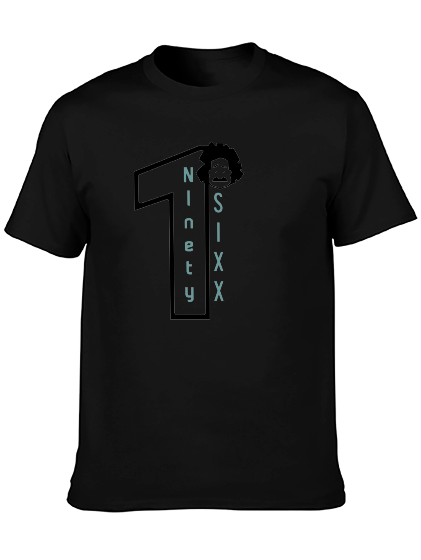 Black Ninety Six Graphic Tee - Black Cotton T-Shirt view 3