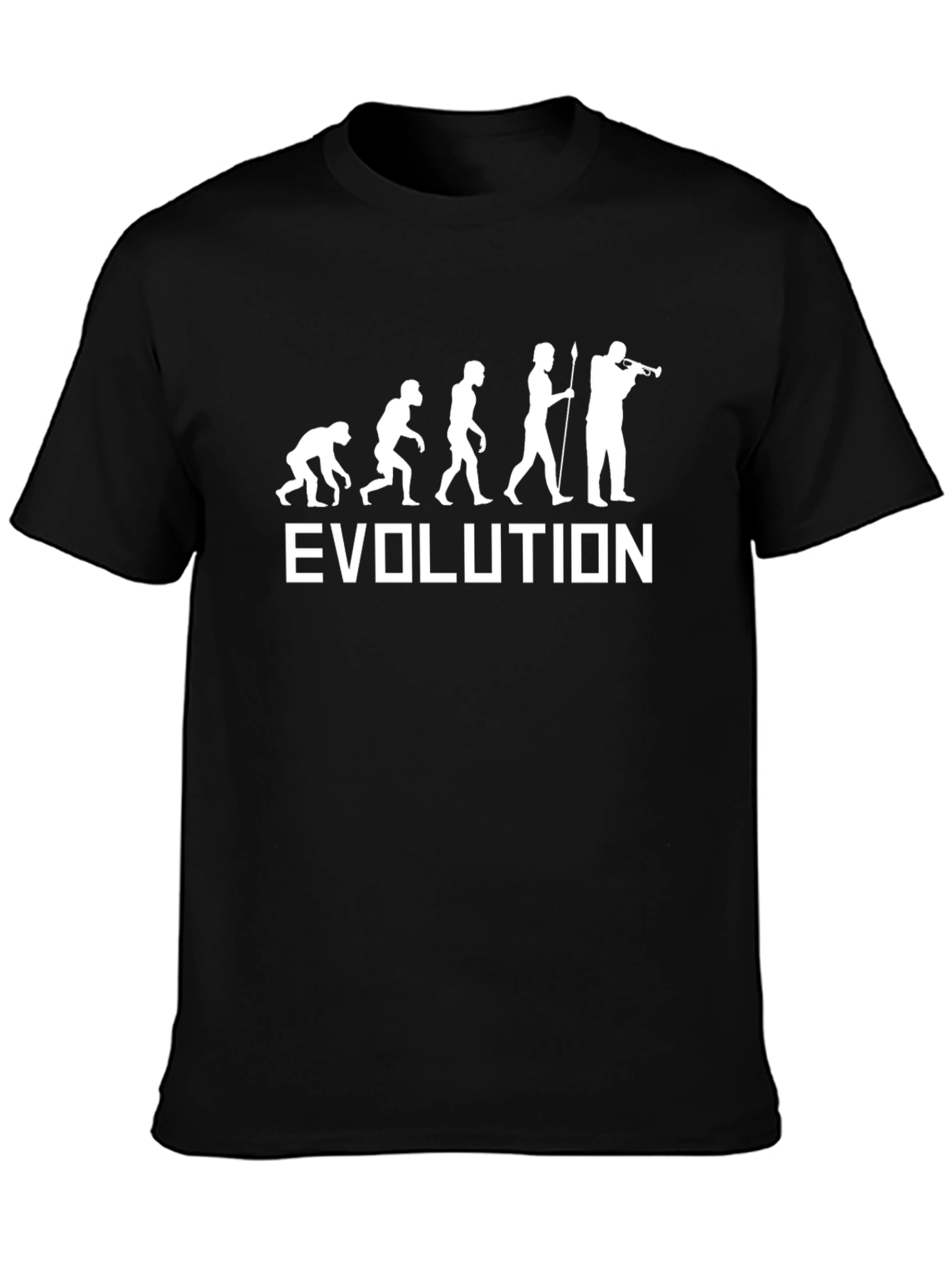 Black Evolution of Music T-Shirt view 3
